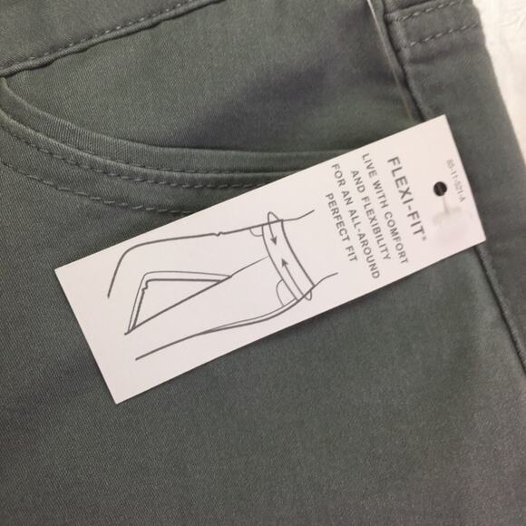 Liz Claiborne Classic Skinny Capris Moss Gray 10 - Picture 3 of 12